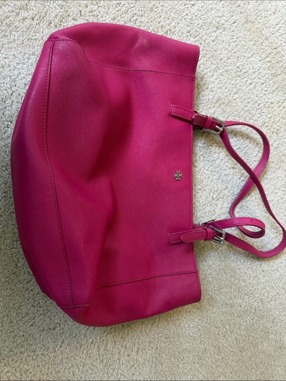 Tory Burch Hot Pink Leather Shoulder Bag